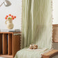 Rustic Floral Leaf Curve Tassel Sheer Curtain
