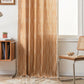 Rustic Floral Leaf Curve Tassel Sheer Curtain