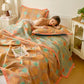 Artistic Camellia Reversible Cotton Jacquard Quilt