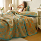 Daisy Print Cotton Gauze Reversible Quilt