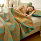 Daisy Print Cotton Gauze Reversible Quilt