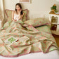 Daisy Print Cotton Gauze Reversible Quilt