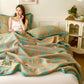 Daisy Print Cotton Gauze Reversible Quilt