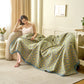 Yellow Abstract Pattern Cotton Jacquard Quilt