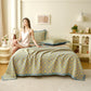 Yellow Abstract Pattern Cotton Jacquard Quilt