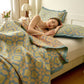 Yellow Abstract Pattern Cotton Jacquard Quilt