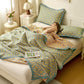 Yellow Abstract Pattern Cotton Jacquard Quilt