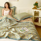 Yellow Abstract Pattern Cotton Jacquard Quilt