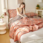 Bear Floral Diamond Patchwork Cotton Quilt
