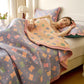 Jacquard Bear Cotton Gauze Reversible Quilt