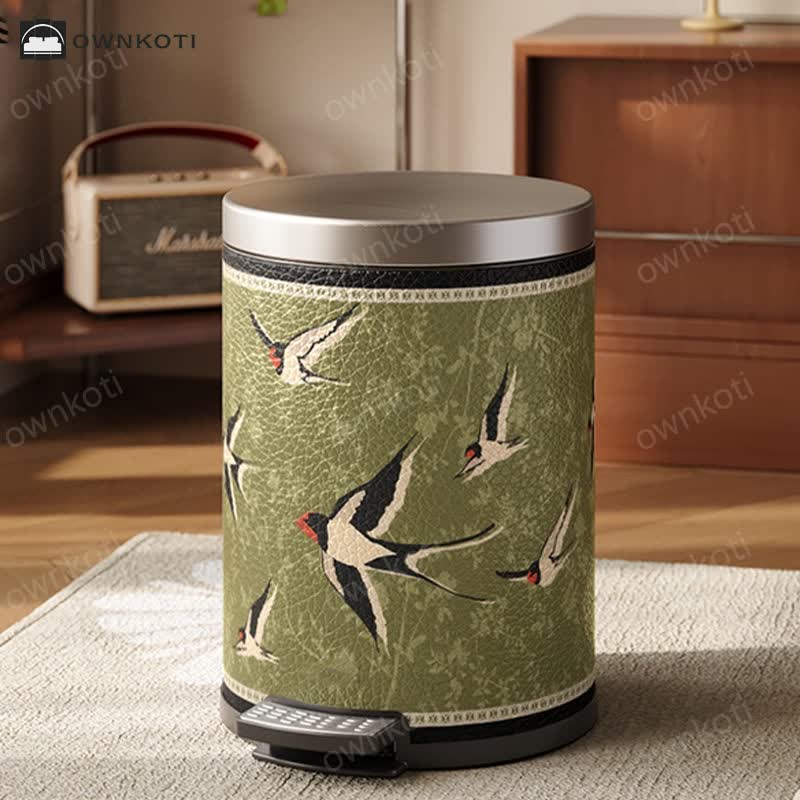 Rural Stainless Steel Leather Durable Trash Bin