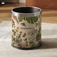 Elegant Rural Stainless Steel Leather Wastebasket