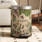 Elegant Rural Stainless Steel Leather Wastebasket