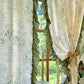 Rustic Style Semi-Blackout Bamboo Printed Ruffle Curtain