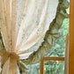 Rustic Style Semi-Blackout Bamboo Printed Ruffle Curtain