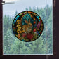 Floral Easter Bunny Stained Static Window Sticker