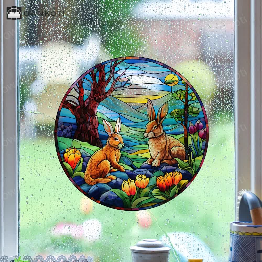 Easter Bunny Removable Static Window Sticker
