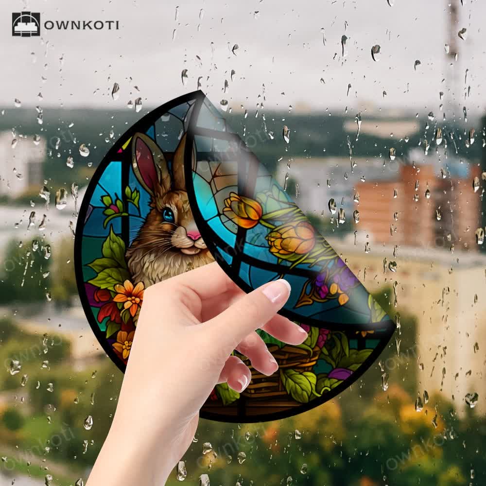 Easter Bunny Decorative Static Window Sticker