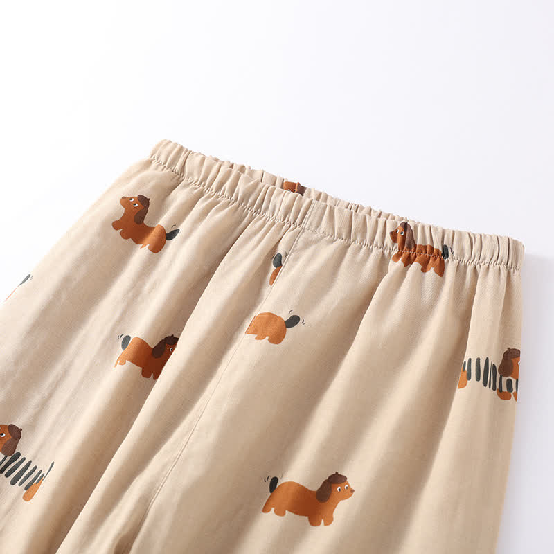 Pure Cotton Cute Dog Couple Pajama Set - image 6