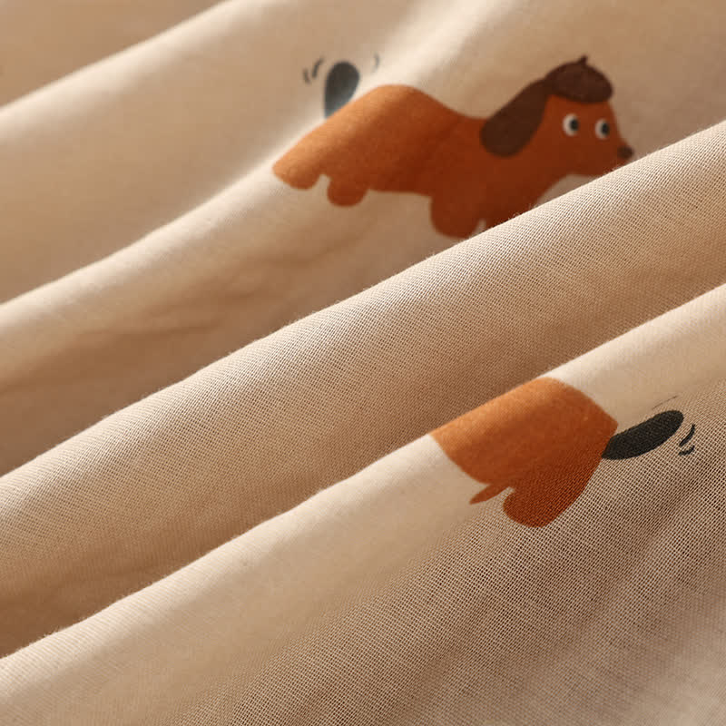 Pure Cotton Cute Dog Couple Pajama Set - image 5