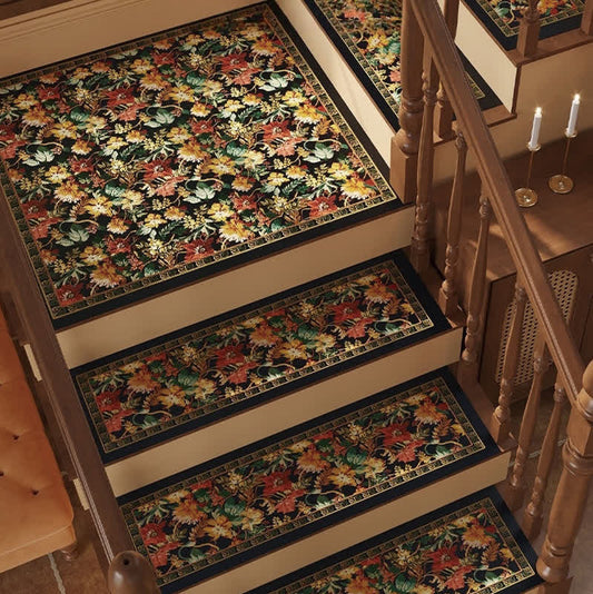 Vintage Floral Diatom Mud Non-slip Stair Tread
