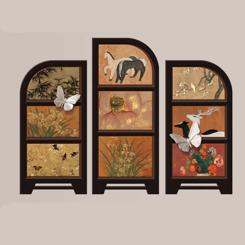 Rural Retro Foldable Screen Desktop Ornament