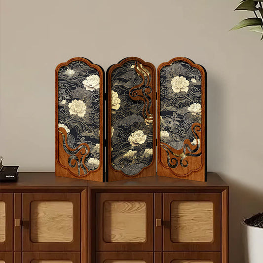 Foldable Retro Peony Desktop Ornament