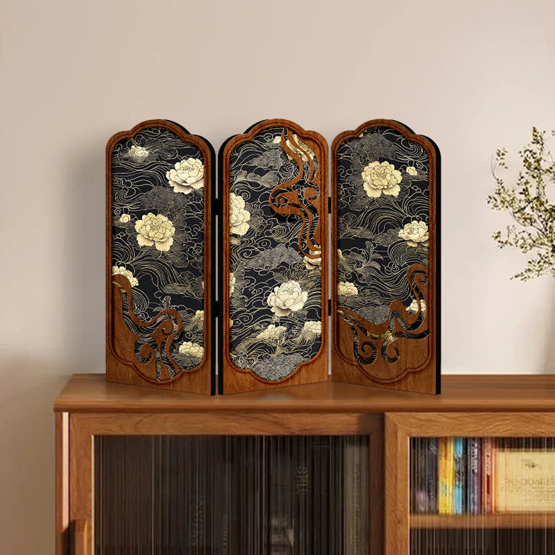 Foldable Retro Peony Desktop Ornament