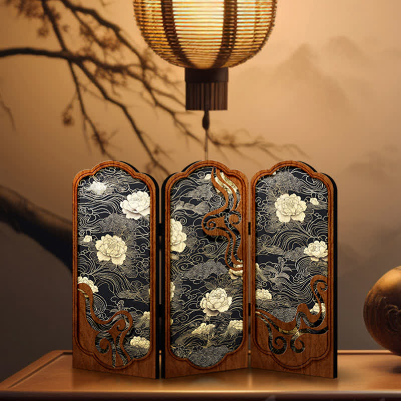 Foldable Retro Peony Desktop Ornament