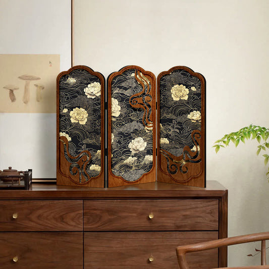 Foldable Retro Peony Desktop Ornament