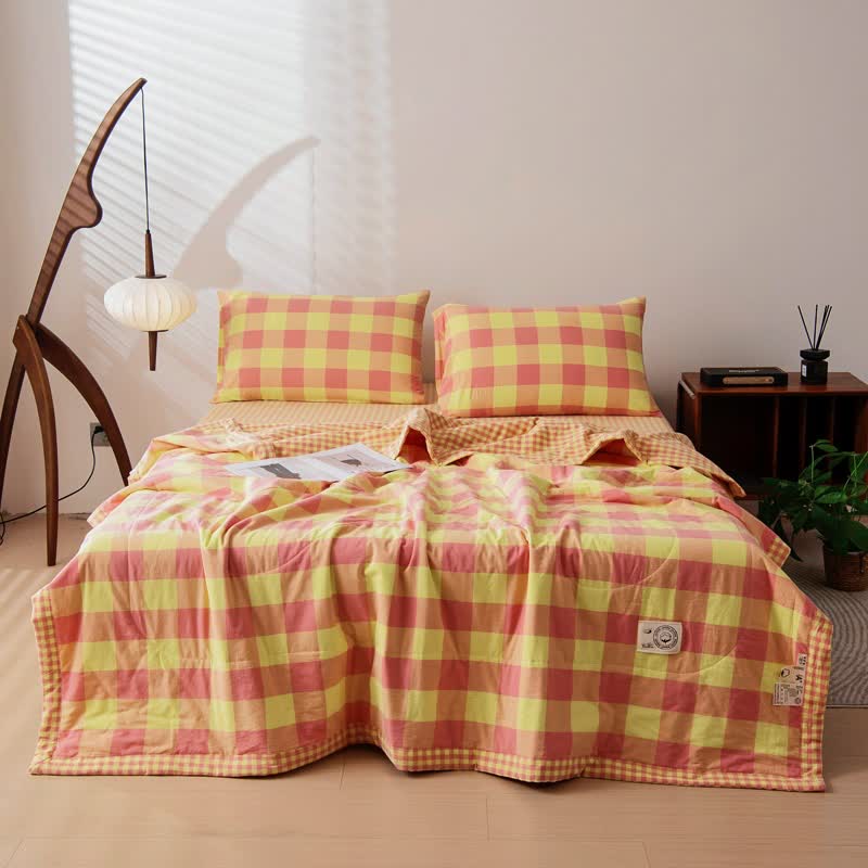 Yarn-dyed Plaid Pure Cotton Vintage Bedding - image 2