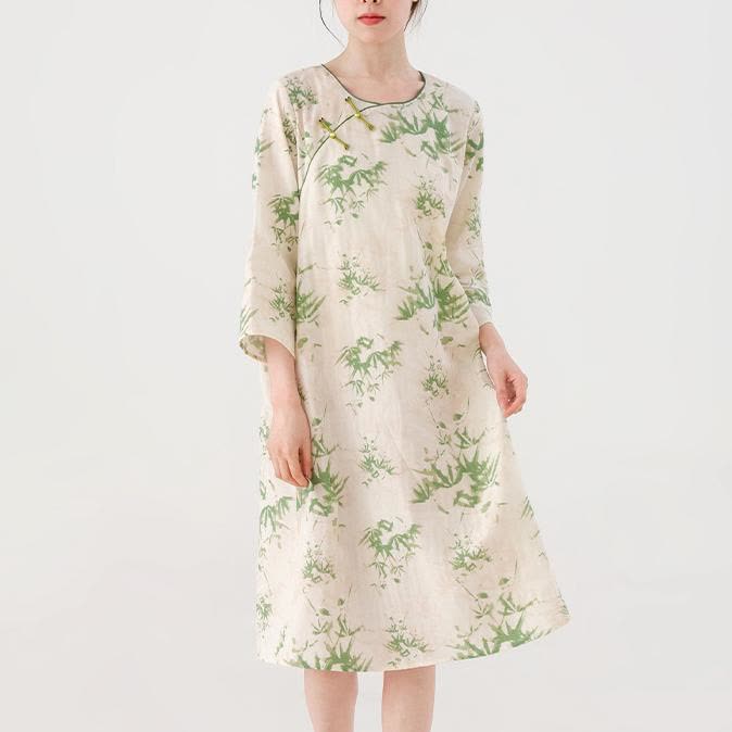 Round-neck Cotton Gauze Rural Nightdress