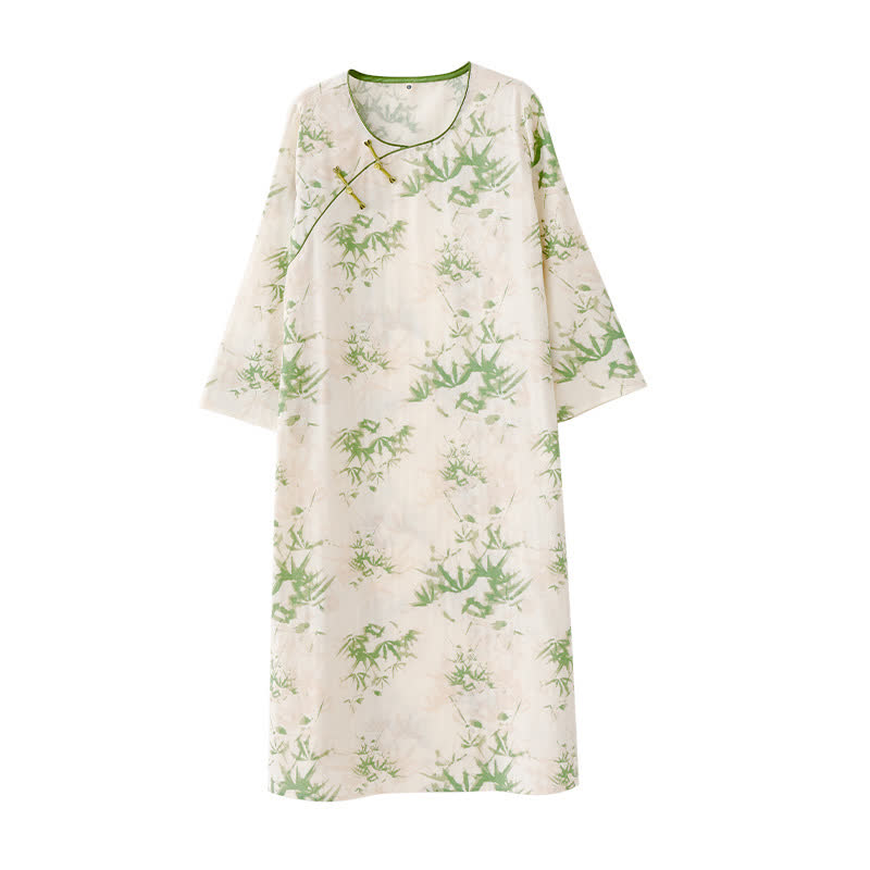 Round-neck Cotton Gauze Rural Nightdress