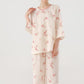 Elegant Plum Blossom Cotton Gauze Nightwear Set