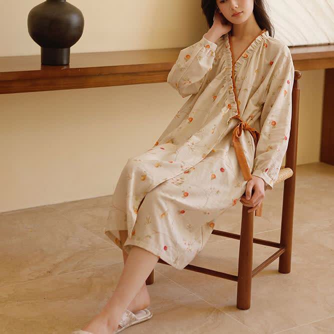 Cotton Gauze Rural Pomegranate Nightdress