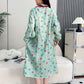 Plus Size Cotton Gauze Geometric Kimono Nightdress