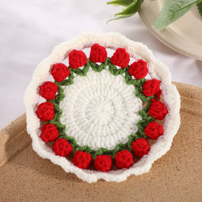 Handmade Rural Tulip Crochet Coaster
