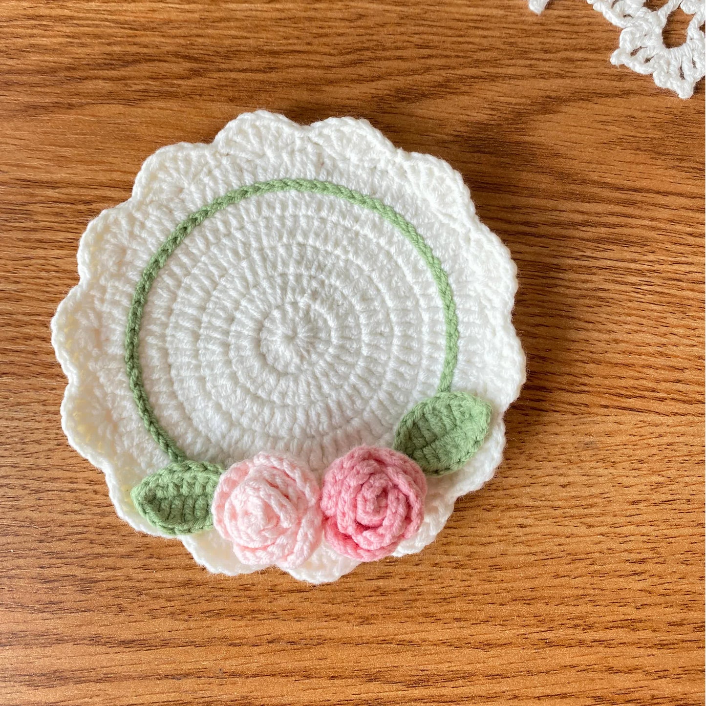 Refresh Rose Handmade Crochet Coaster