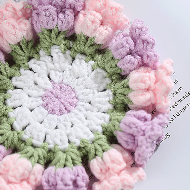 Handmade Lily of the Valley Crochet Coaster