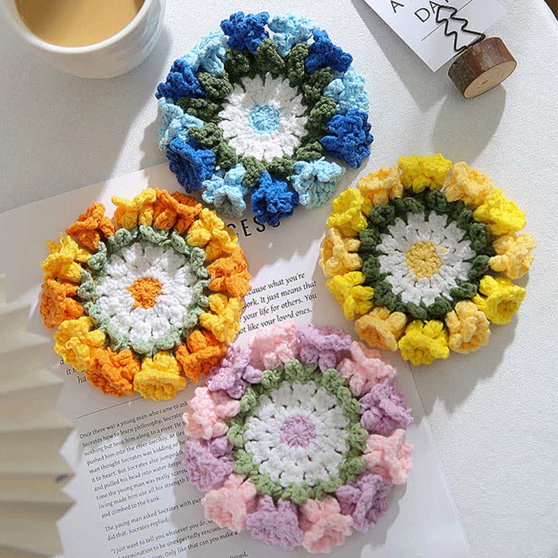 Handmade Lily of the Valley Crochet Coaster