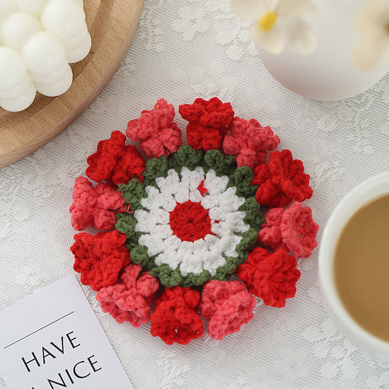 Handmade Lily of the Valley Crochet Coaster