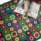 Retro Floral Hand-woven Crochet Border Blanket