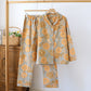 Pure Cotton Yarn-dyed Jacquard Peony Loungewear Set