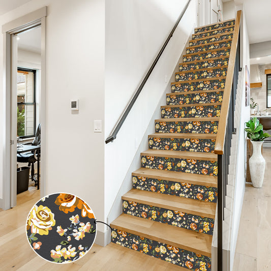 Rural Rose Self-Adhesive Stair Risers Stickers