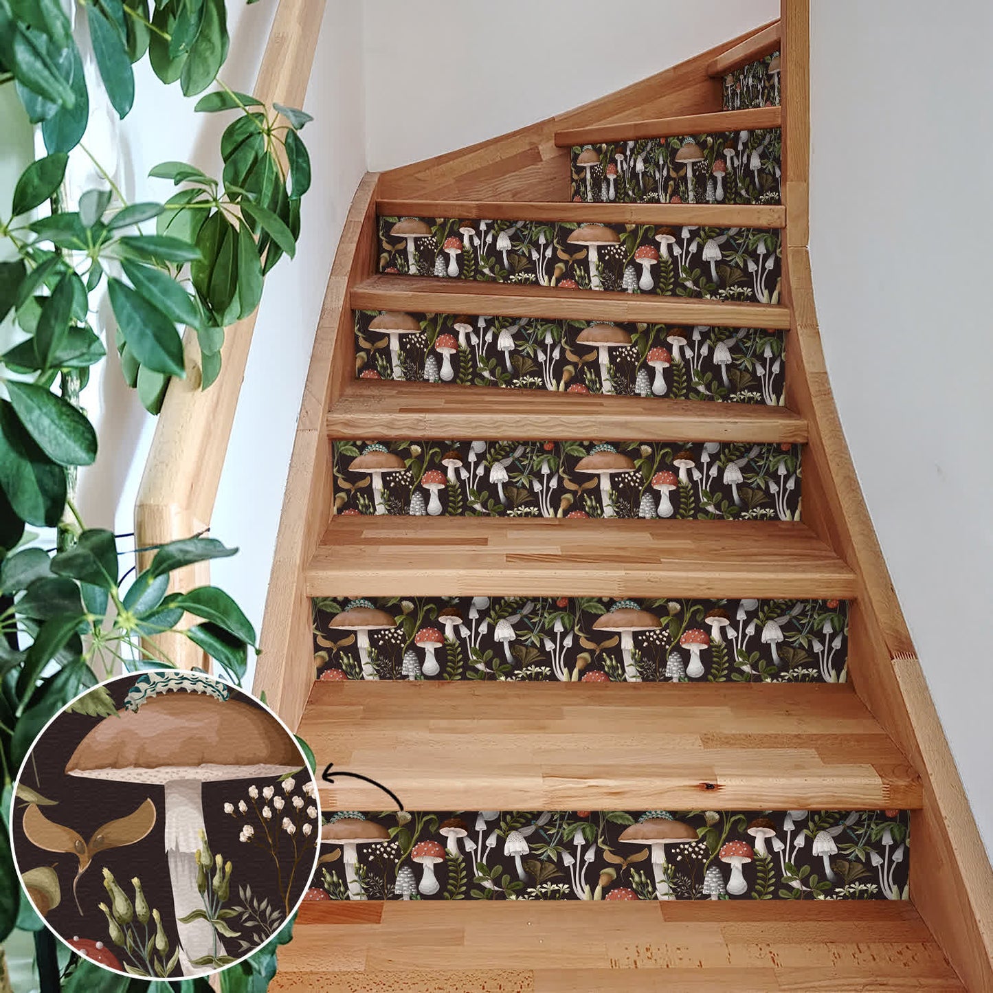 Mushroom Removable Decorative Stair Stickers