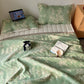 Bamboo Print Cotton Gauze Reversible Coverlet