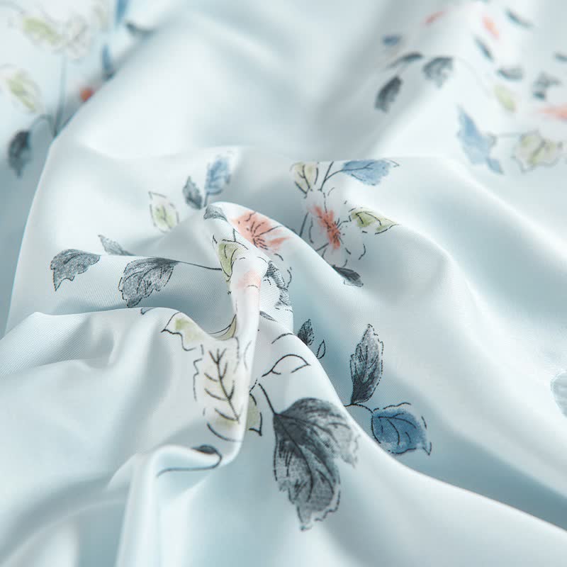 Rustic Blue Floral Soft Summer Quilt Bedding