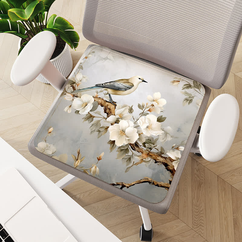 Floral Bird Breathable Anti-slip Cooling Chair Pad