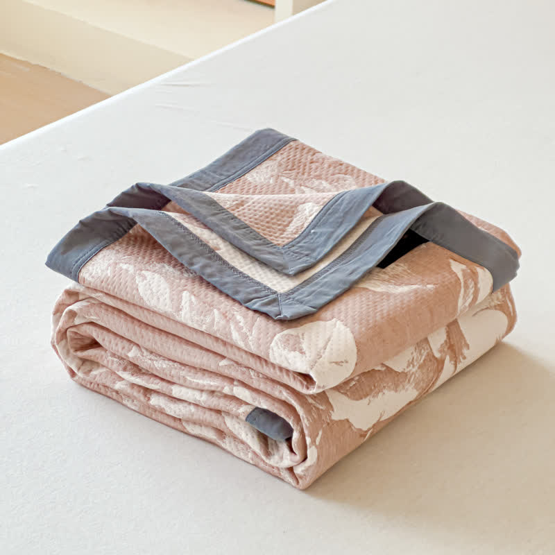 Pink Rose Cotton Triple Gauze Quilt