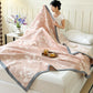 Pink Rose Cotton Triple Gauze Quilt